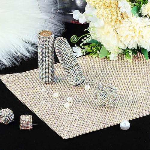 Vista 117 de Outus 12000 piezas de lámina de strass Bling Bling, calcomanías de strass, autoadhesivas, calcomanías para decoración de autos DIY, calcomanías