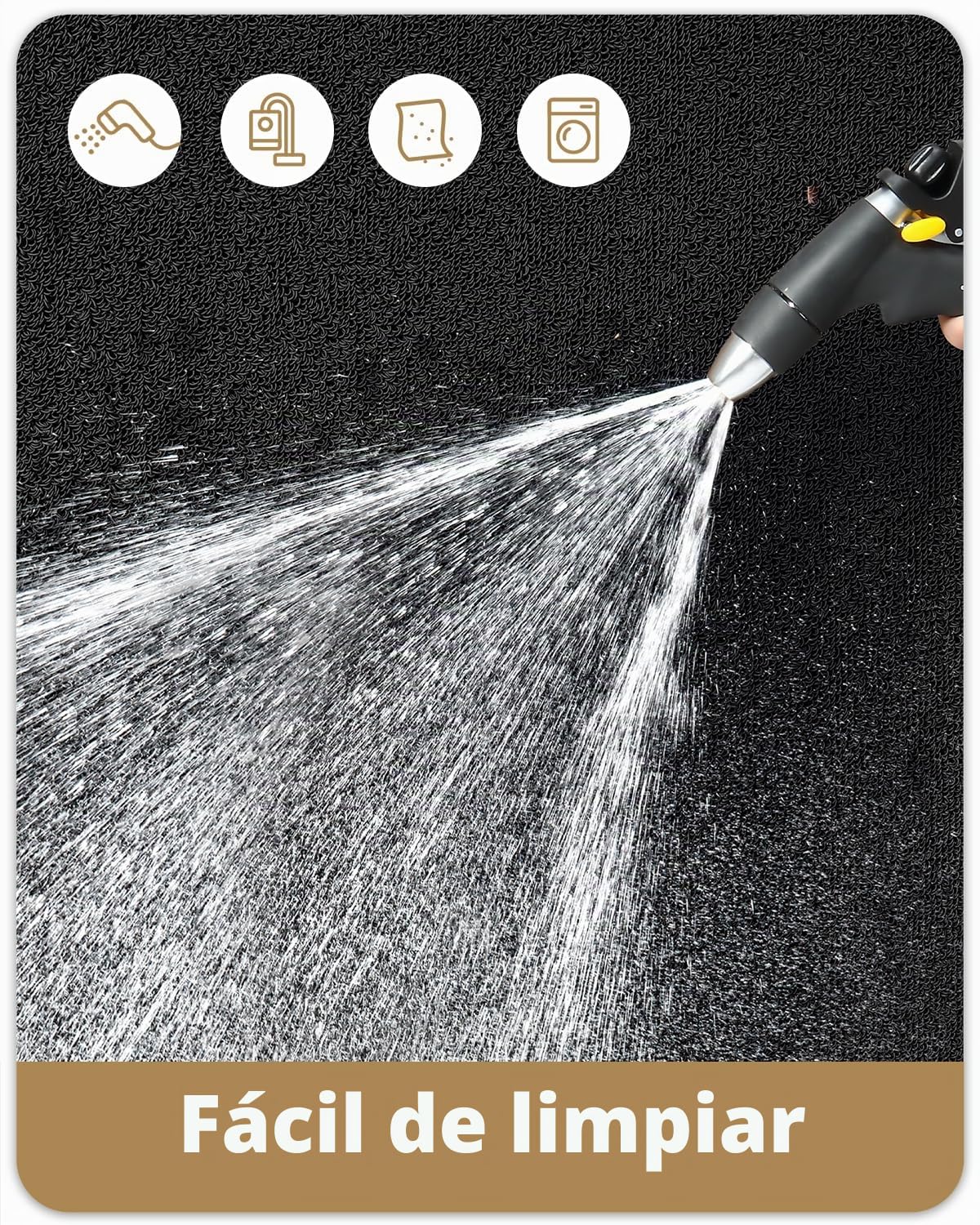 Color G Felpudo Entrada Casa, Felpudo Exterior Impermeable, Alfombra Entrada Casa Lavable Atrapar Suciedad, Alfombrilla Antideslizantes Cuidado Fácil para Exterior, Pasillo (60x120 cm, Negro)