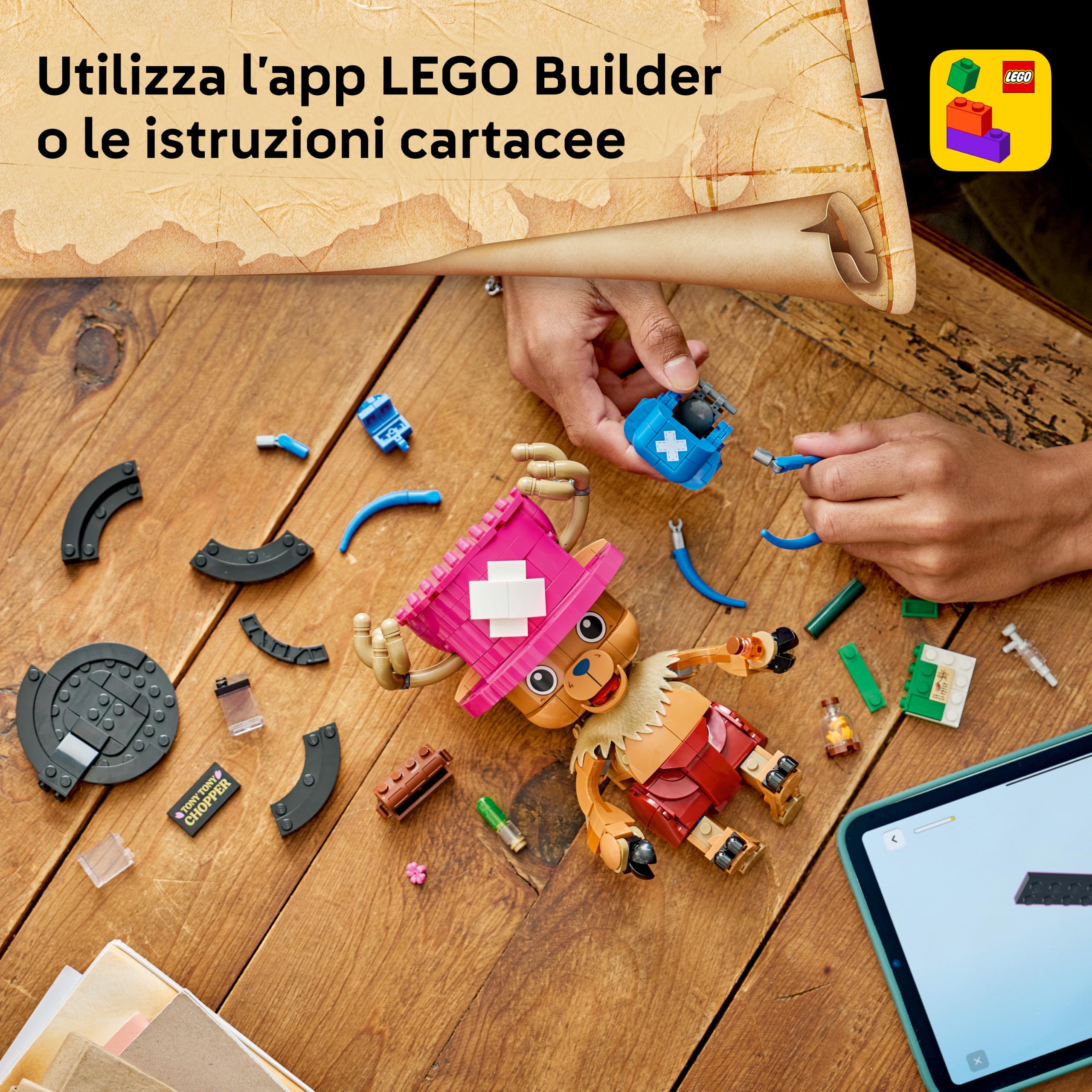 LEGO ONE PIECE TonyTony Chopper - Action Figure Giocattolo da Collezione con Accessori come Rumble Ball - Decorazione da Scrivania o Camera da Letto - Regalo per Bambini e Bambine da 9 Anni - 75643