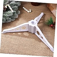 Vista 7 de INOOMP Soporte para árbol de Navidad, base de árbol de Navidad artificial blanca, soporte para árbol de Navidad, soporte giratorio de repuesto