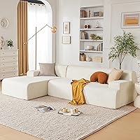 Vista 3 de Sofá modular de nube de 107 pulgadas, sofás deshuesados de esponja seccionales para sala de estar, sofá de esponjas de alta densidad, forma de L