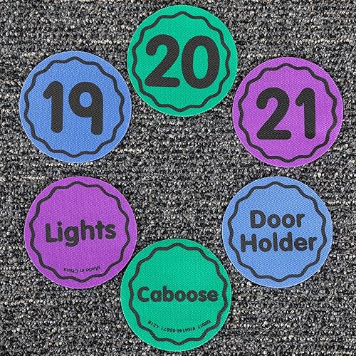 Really Good Stuff Carpet Mark-Its  Paquete de 36 ayudantes de alineación  Marcadores de alfombra para el aula  Marcadores y etiquetas numerados