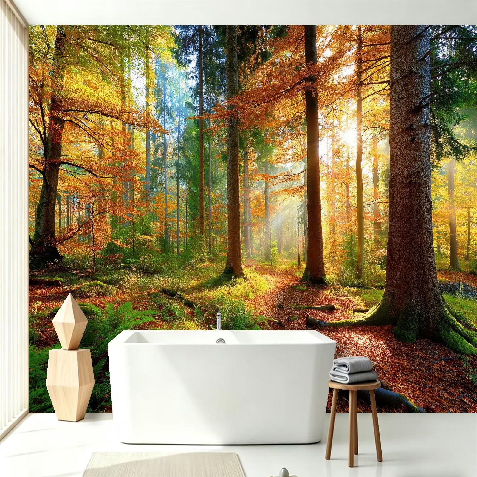 WTD - Papel pintado fotográfico (fieltro, 300 x 210 cm), diseño de bosque