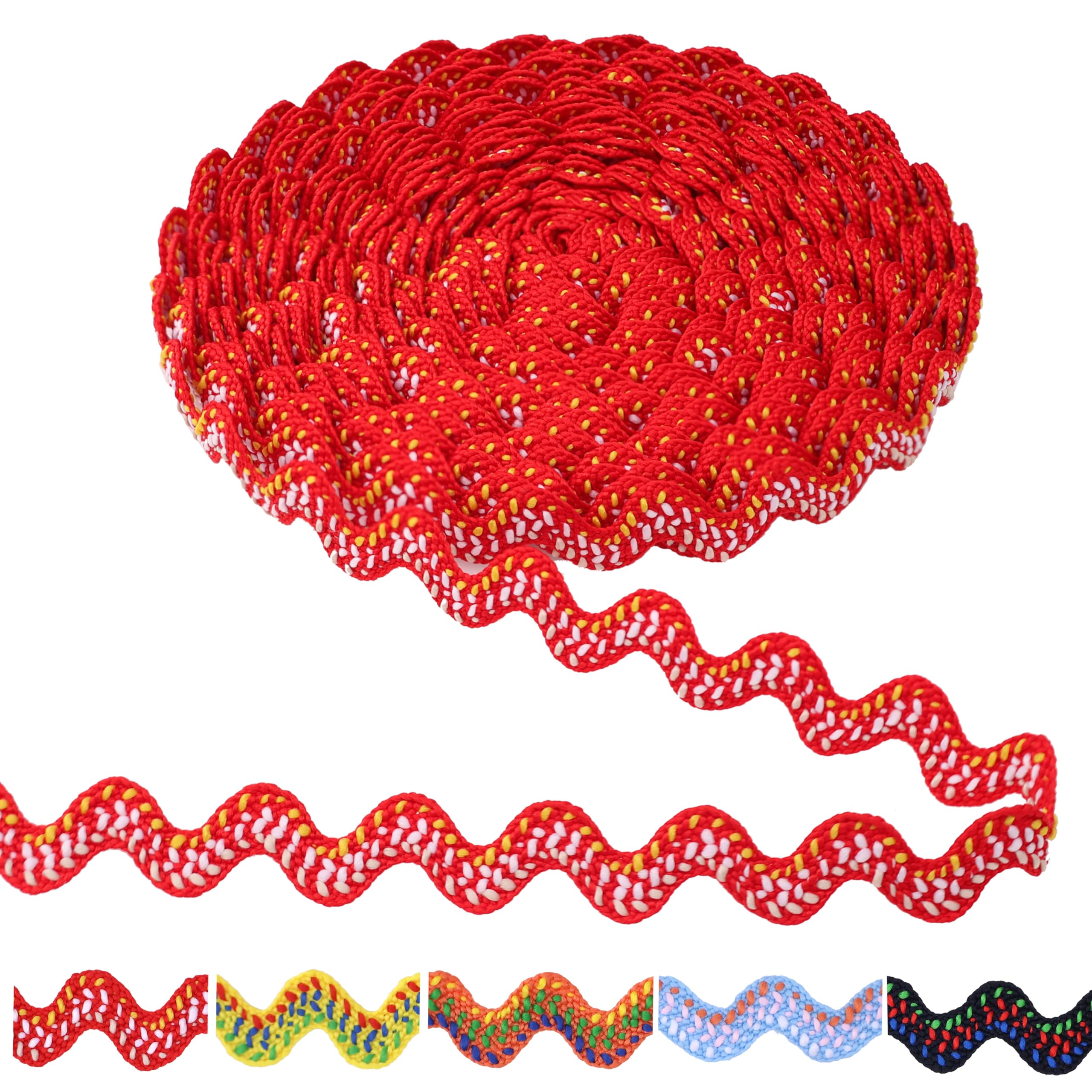 red rick rack wave bending fringe trim 10 yards wave polyester rick rack trim for sewing crafts pillows costumes