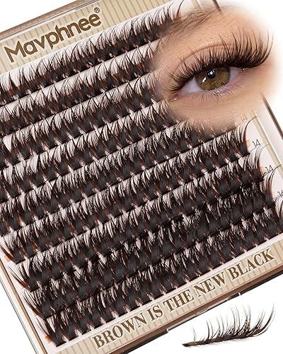 Mavphnee Brown Lash Clusters Wispy Natural Eyelash Extensions Dark Brown