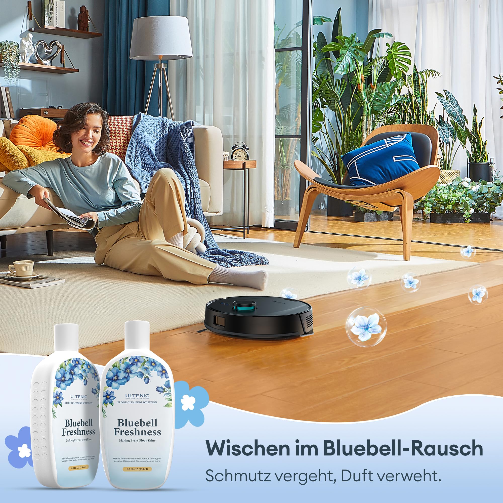 Ultenic Saugroboter mit Wischfunktion, 10000Pa 200Min Staubsauger Roboter mit Absaugstation 3,5L, LiDAR Navigation, 4-in-1 Saug und Wischroboter für Teppich Tierhaare Böden, APP Steuerung