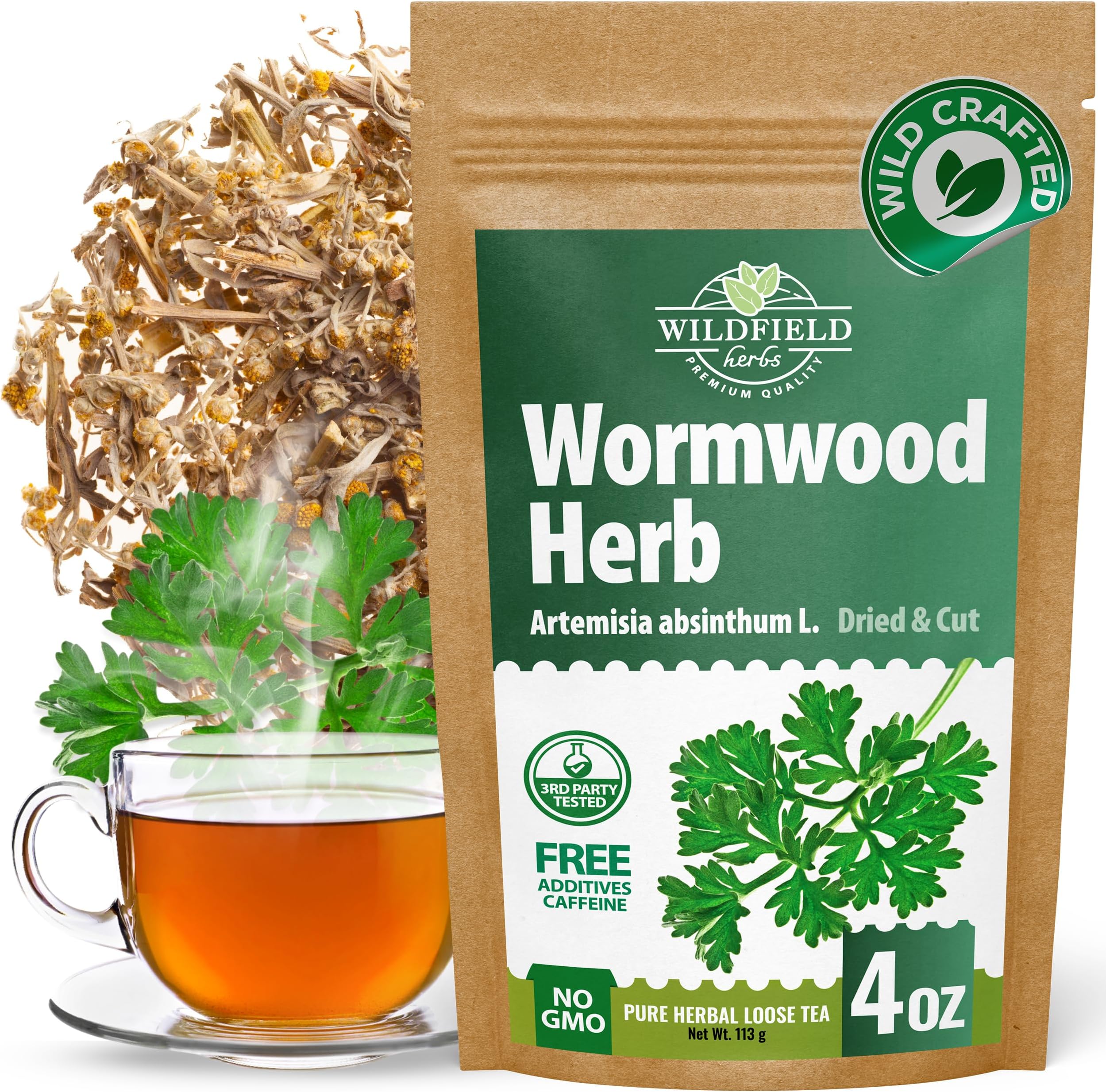 4 oz. Wormwood Tea Wormwood Herb Dried Herb Tea (Artemisia Absinthium) - 113g Dry Wood Worm Artemisiae Absinthii Herba Artemisa Ajenjo Hierba