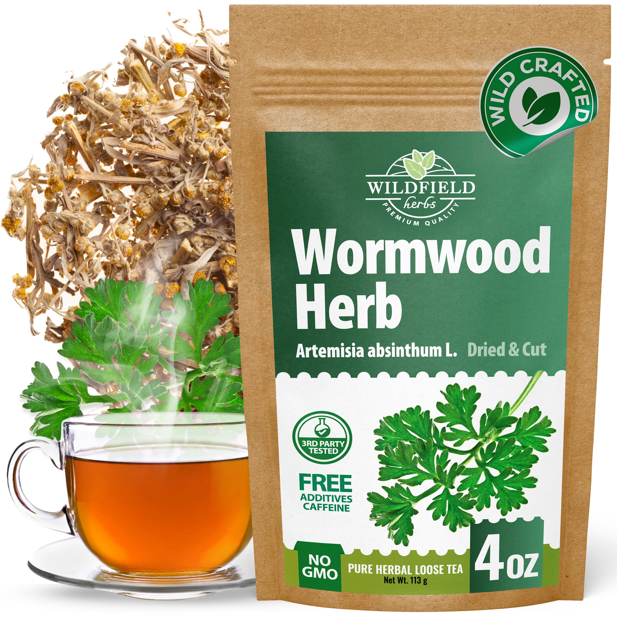 4 oz. Wormwood Tea Wormwood Herb Dried Herb Tea (Artemisia Absinthium) - 113g Dry Wood Worm Artemisiae Absinthii Herba Artemisa Ajenjo Hierba