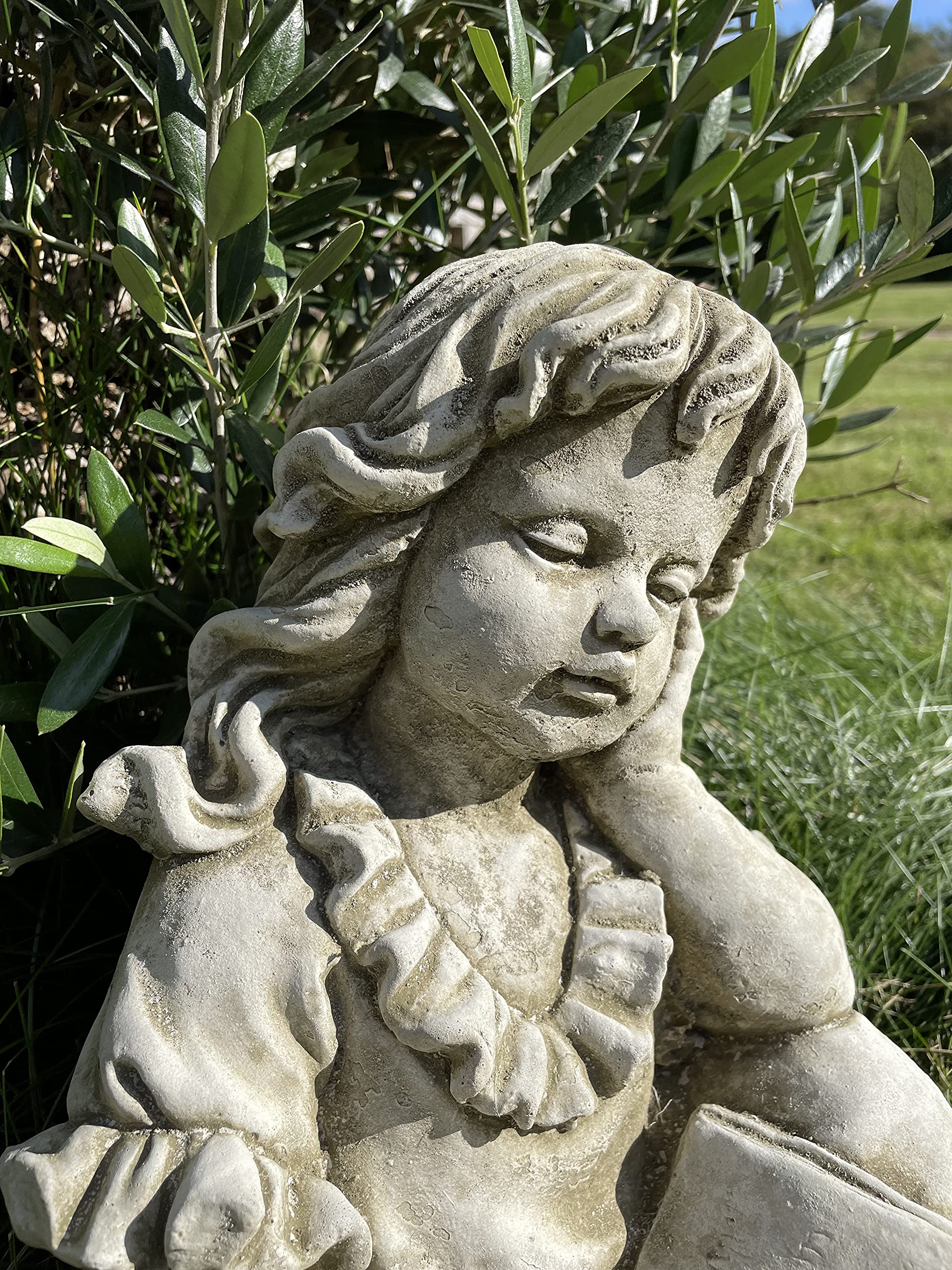 Statue de fille en train de lire | Pierre reconstituée Décoration de jardin classique en béton