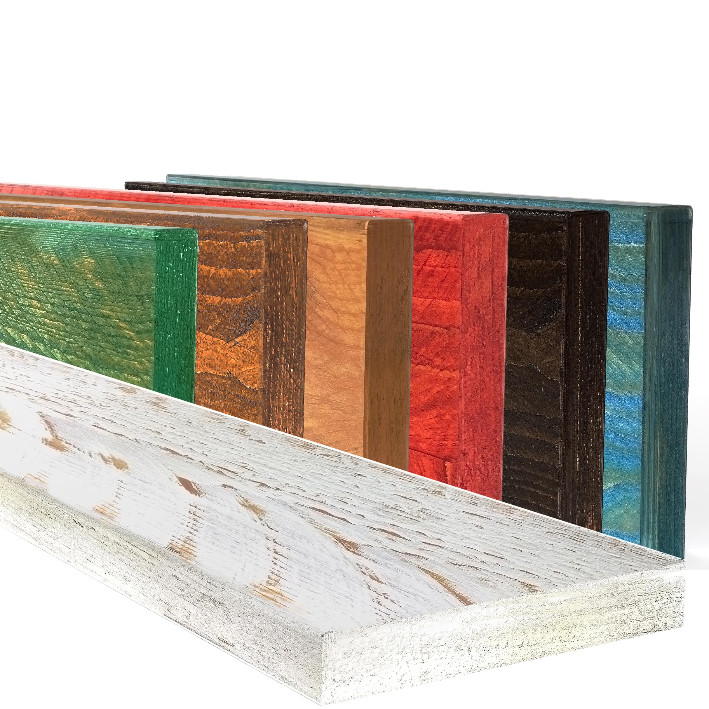 Mensola in Legno Massello Sospesa a Parete, Ripiano Artigianale, 7 Colori, Varie Dimensioni, Arredamento Bagno, Cucina, Camera da Letto, Ufficio, Made in Italy (Fat, White, W20xH4xL100 cm)