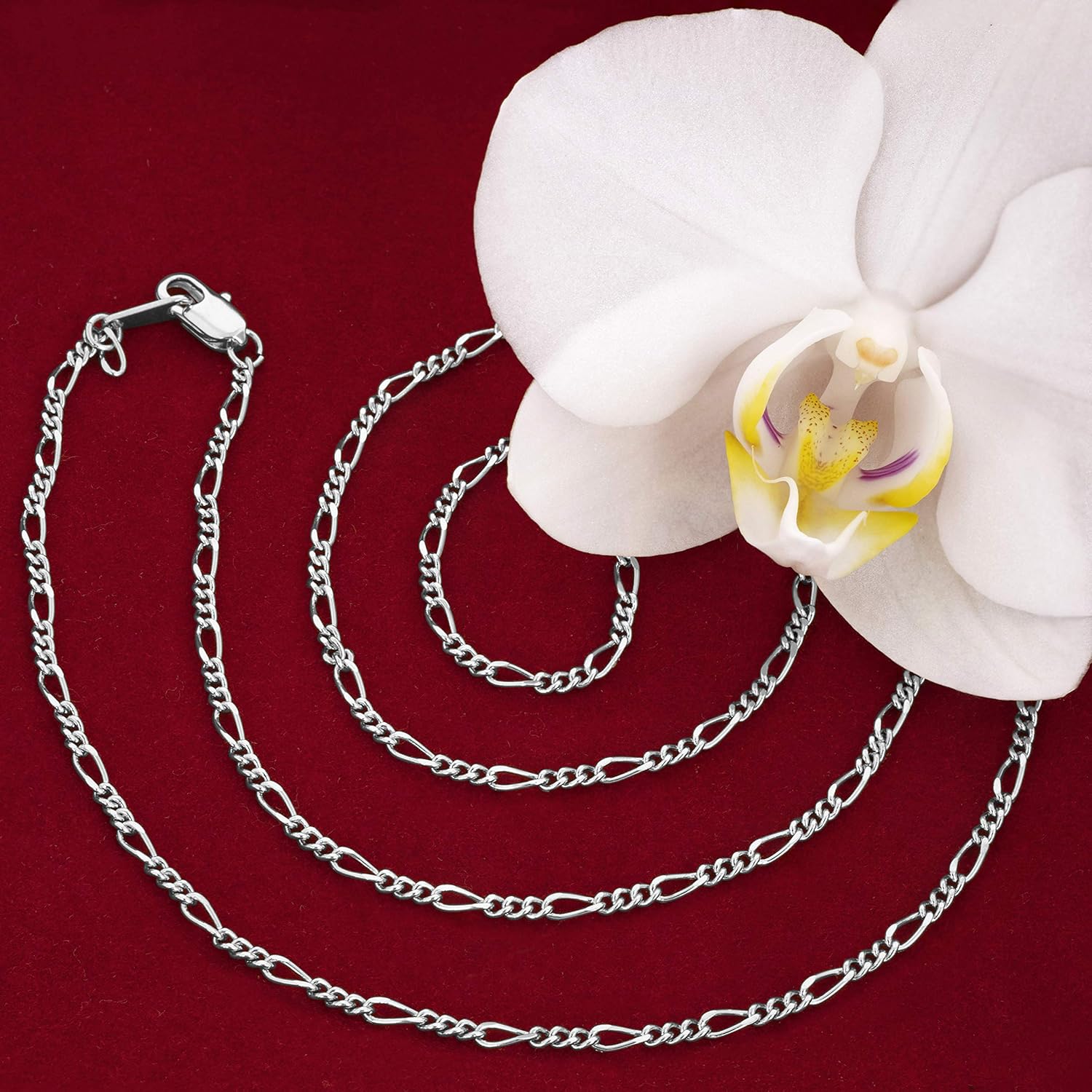 LIFETIME JEWELRY 1.5mm Figaro Chain Necklace Women and Men 24k Real Gold Plated