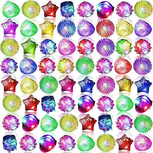 Vinsot 108 anillos iluminados para fiestas, con luces LED intermitentes, brillantes en la oscuridad, luz de goma parpadeante de neón, regalo para