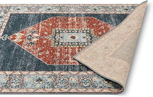 Miniatura 5 de Well Woven Easton Tapete geométrico abstracto de triángulos azules y grises