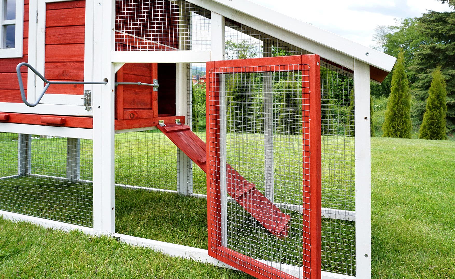 Miweba my animal Poulailler MH-32 XXL avec pondoir - Bois de pin - Résistant à l'hiver - Enclos à Deux Niveaux - Nichoir - Maison pour Poules - Volière pour Poules - Cage à Poules