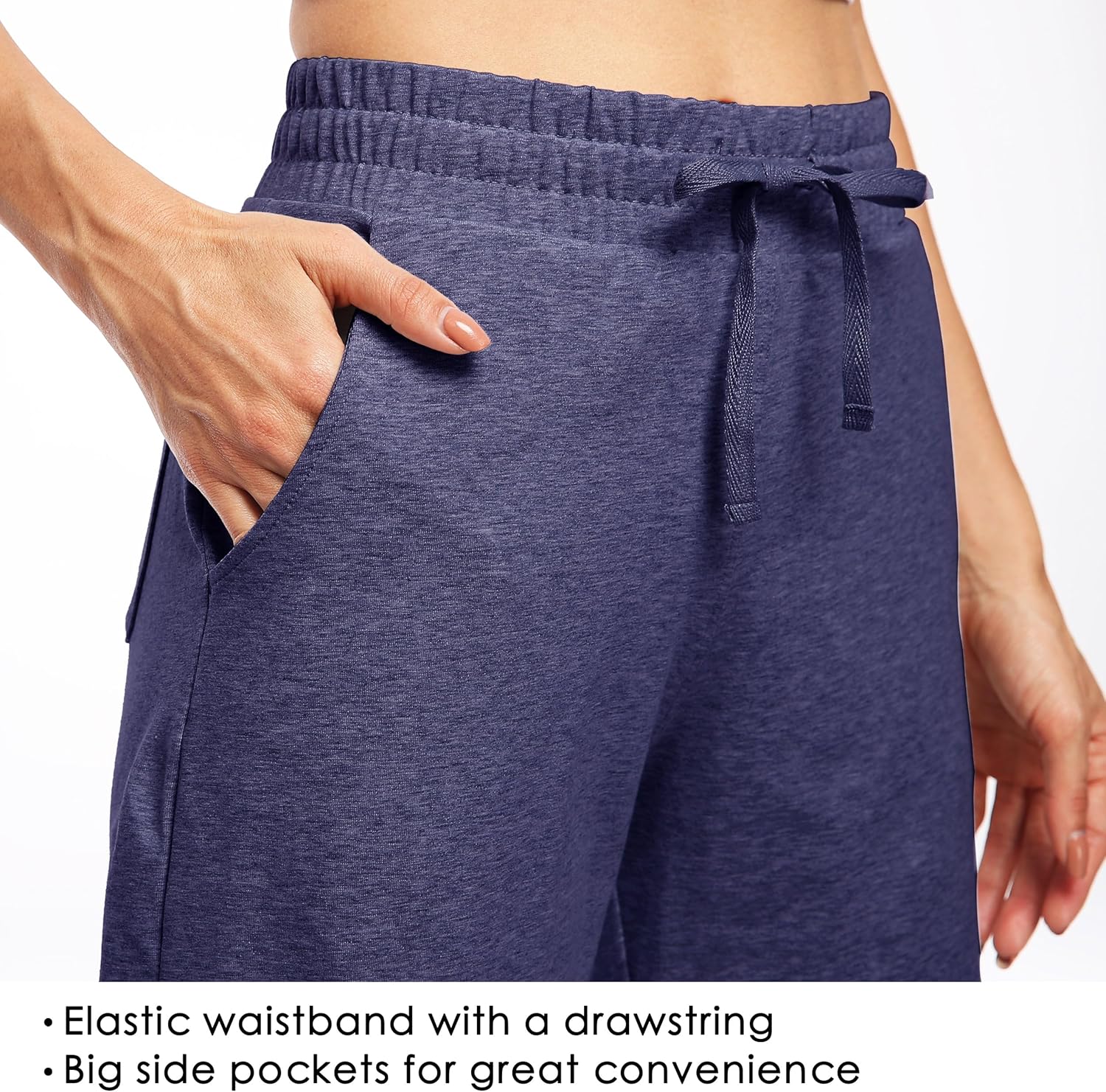 Willit Women's Shorts 10" Bermuda Cotton Long Shorts Yoga Exercise Knee Length Workout Athletic with Pockets - Image 4