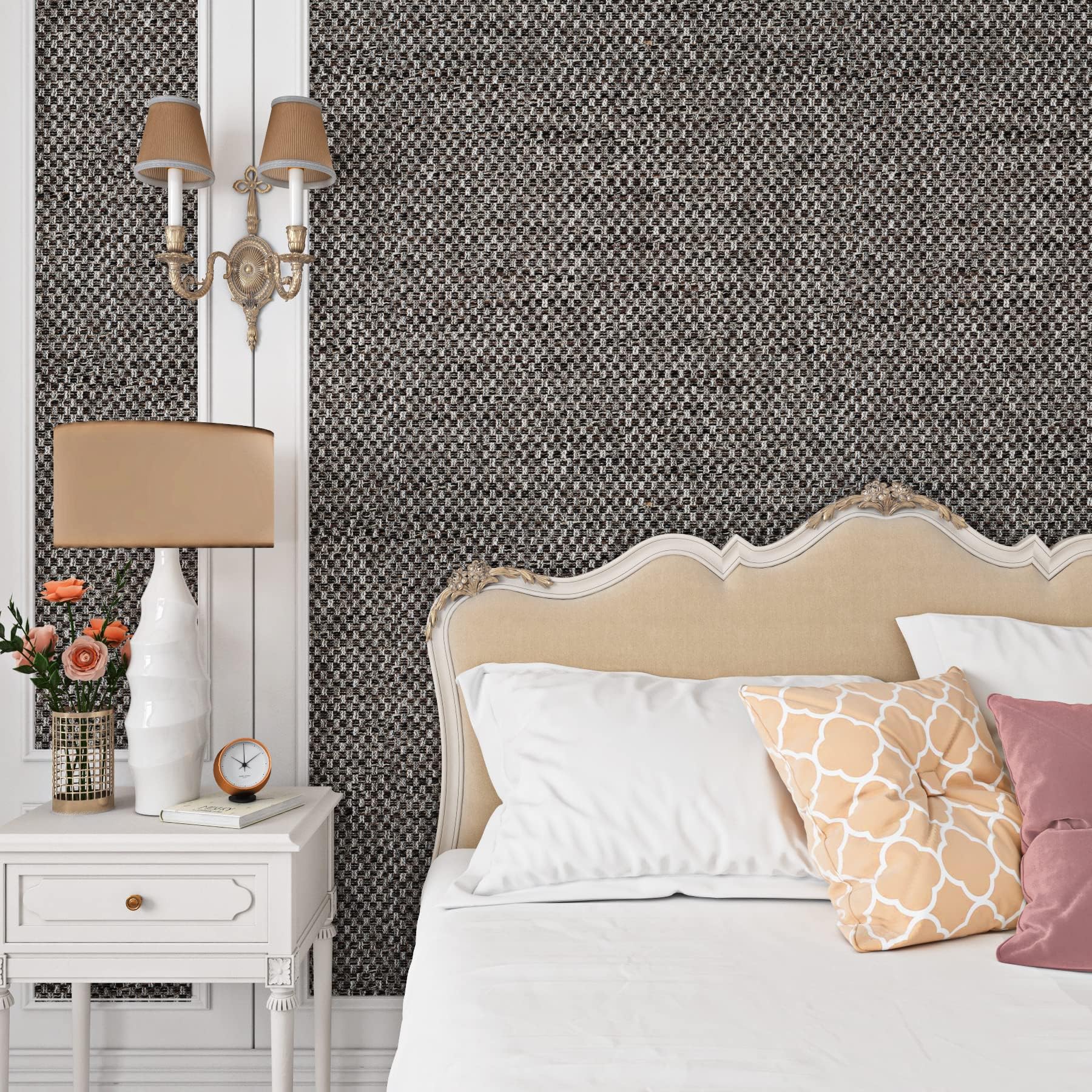Papier peint gris amovible et impermeable ReWallpaper pour mur et salle de bain