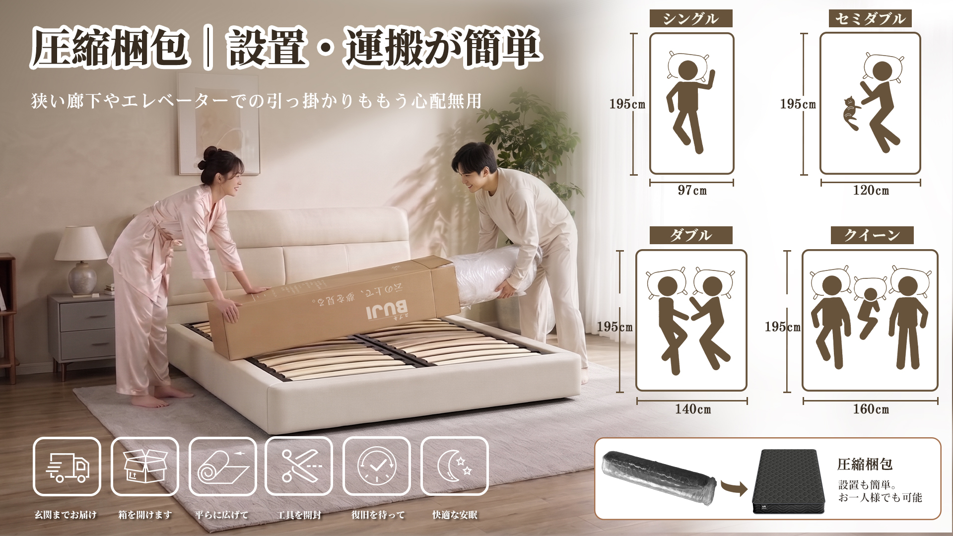 Amazon.co.jp: コブキBUJI マットレ セミダブル 【極厚23cm ポケット