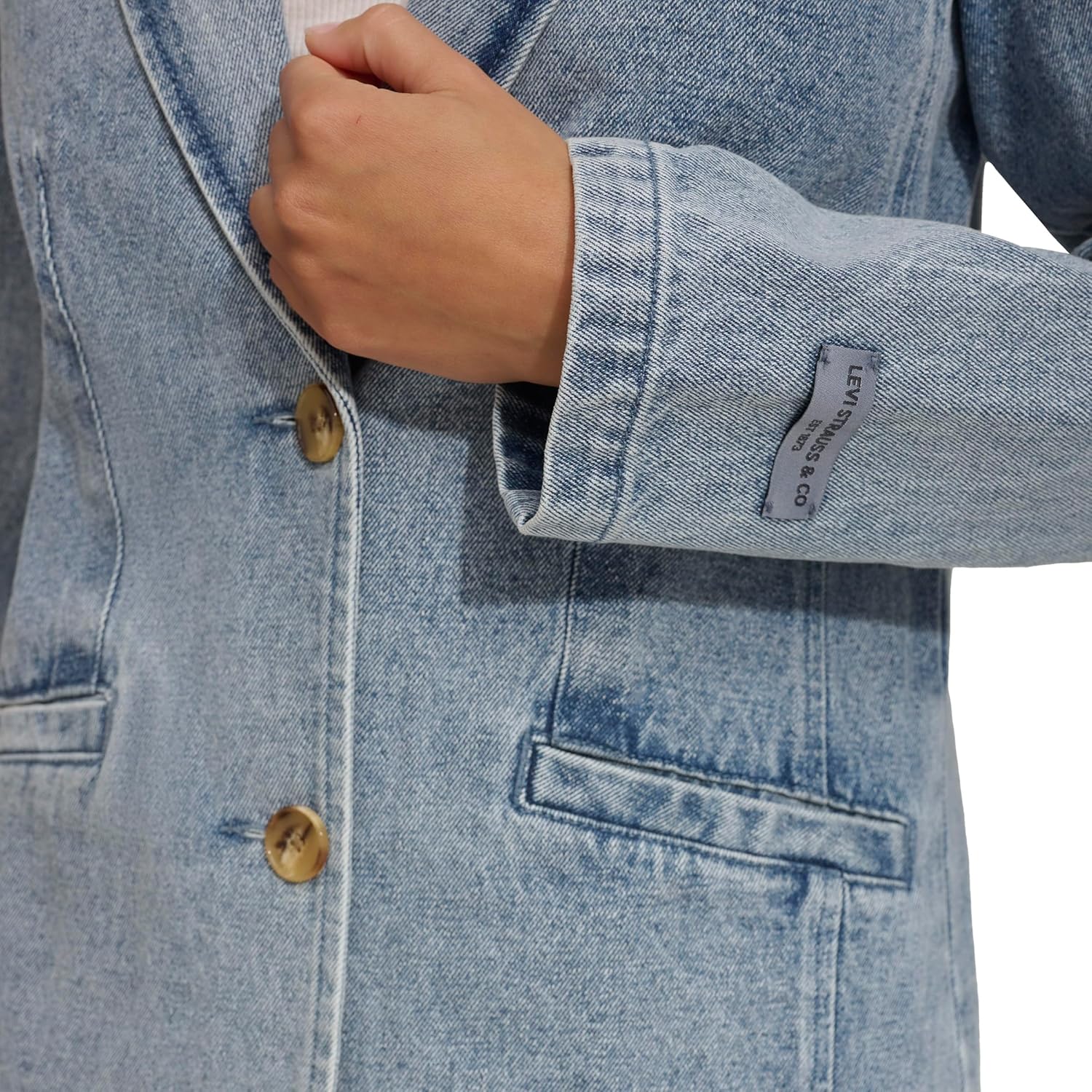 Levi's Womens Levi's Women's Denim Single Breasted Blazer - Image 6