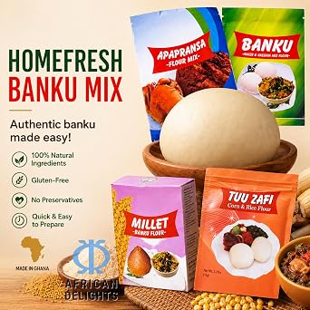African Delights Banku Mix, Pounded Maize & Cassava Flour, 2.2 lb
