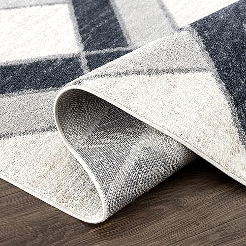 Miniatura 5 de Abani Alfombra moderna de 4 x 6 pies con estampado de flechas grises, alfombra contemporánea de primera calidad que no se desprende