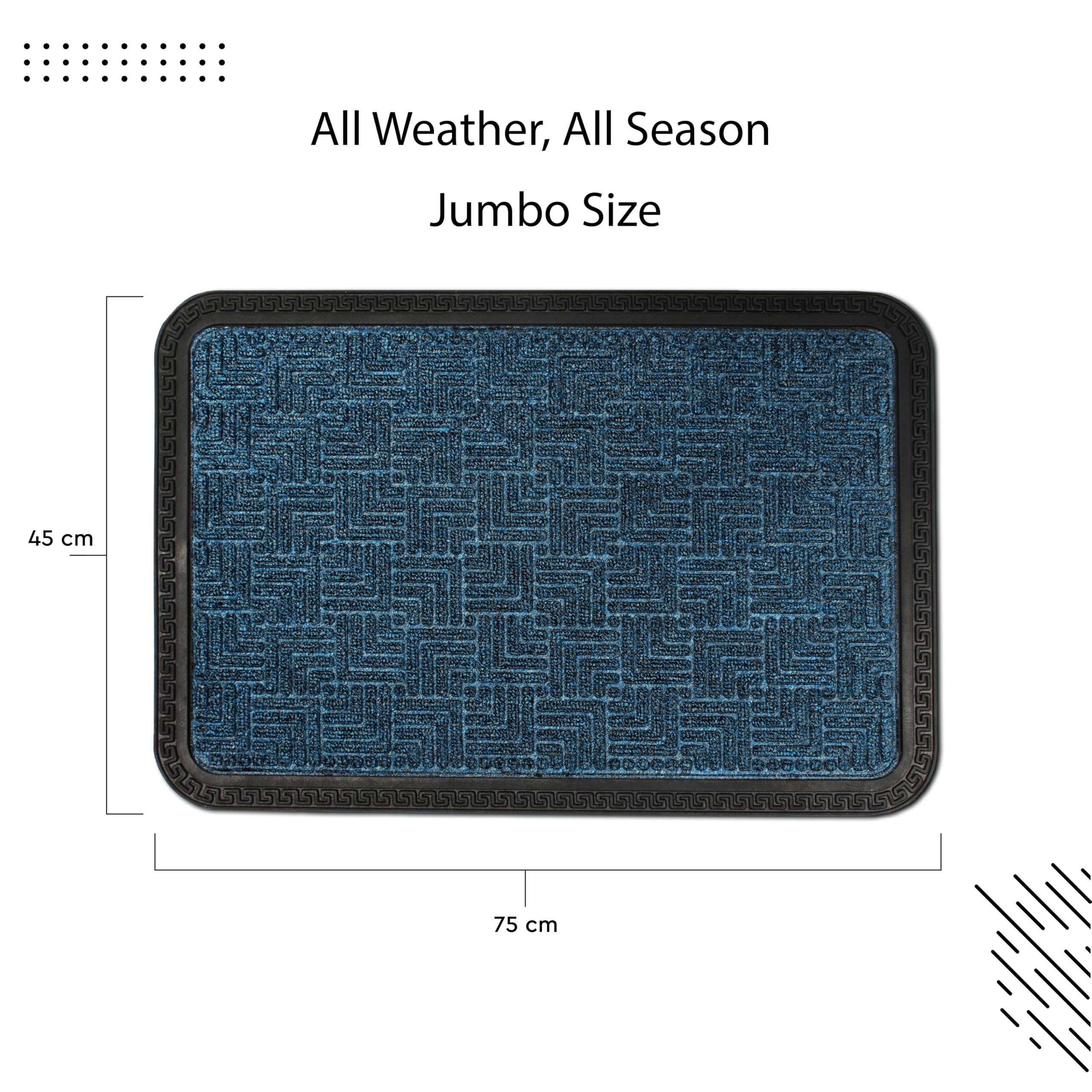 Encasa XO Doormat - Blue Entry Mat -2
