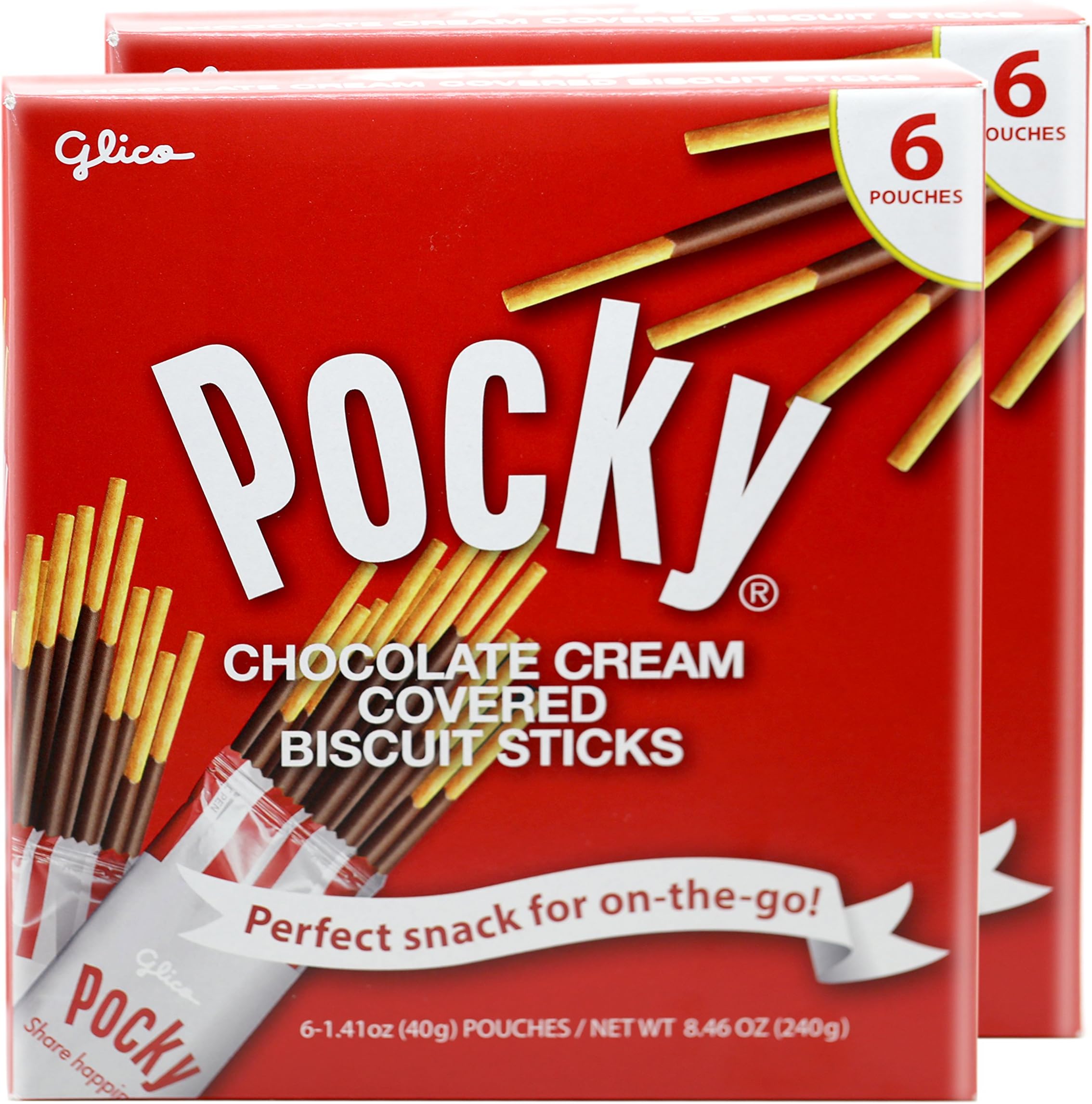 Glico Pocky Chocolate Cream Covered Biscuit Sticks (12 Pouches)