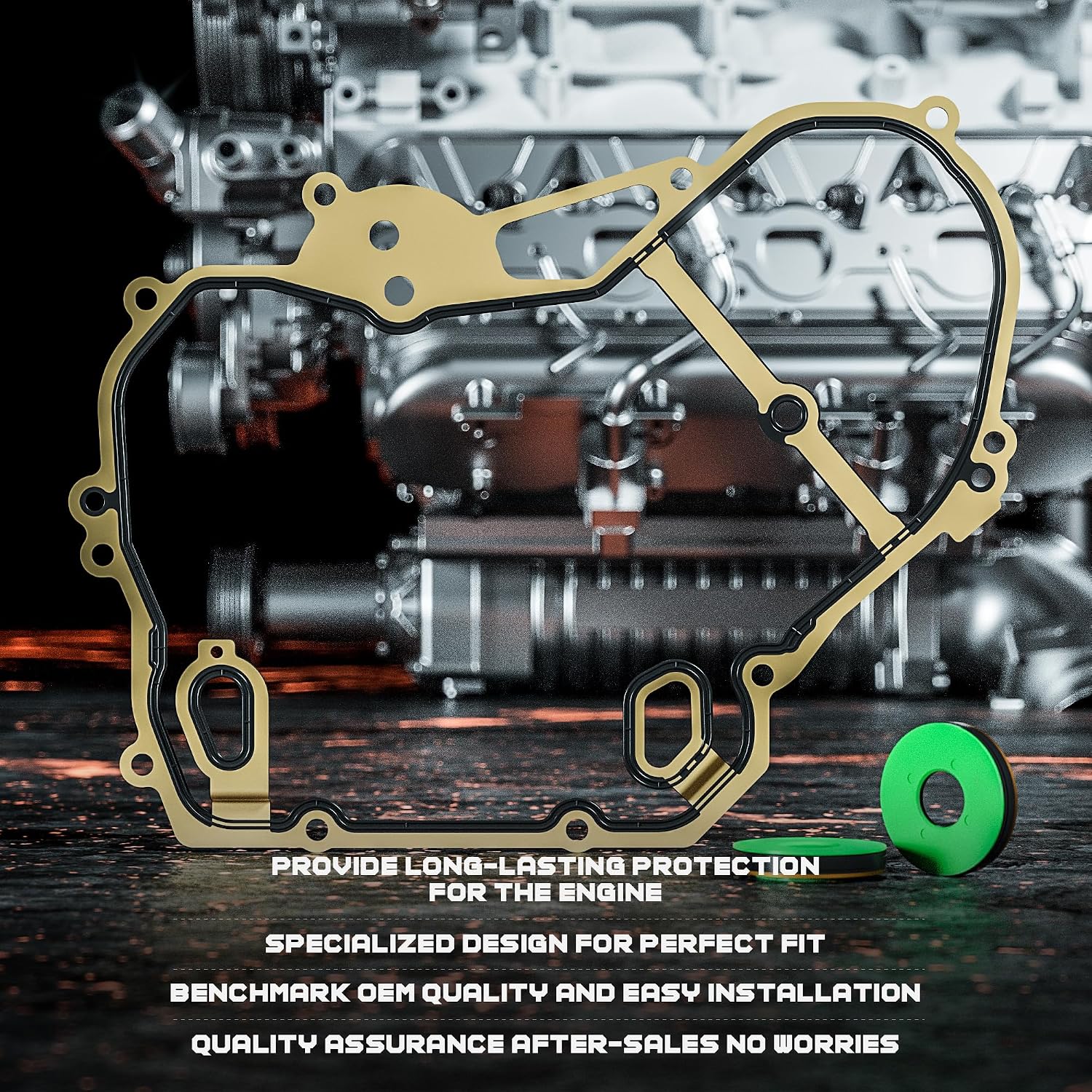 Timing Cover Gasket Set Compatible with 2005-2017 Chevrolet Captiva Cobalt Equinox Buick Allure Verano GMC Terrain Pontiac G5 G6 Saturn Aura Vue 2.0L 2.2L 2.4L, Interchange Part Number TCS46079