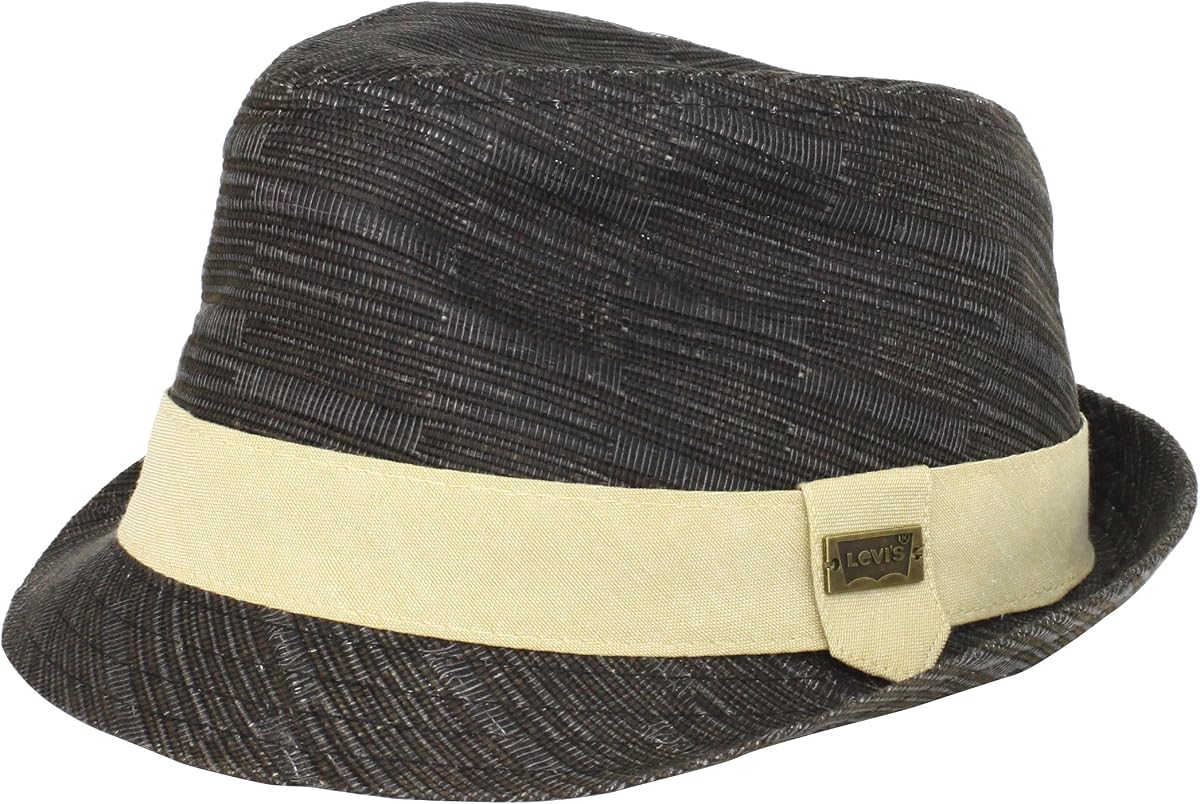 Levi's Men's Textured Straw Trilby, Black, One Size