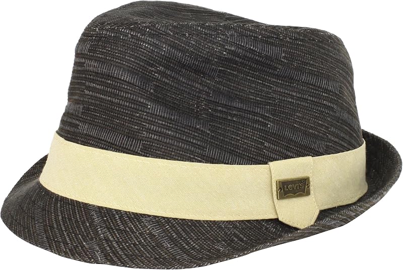 Levi's Men's Textured Straw Trilby, Black, One Size