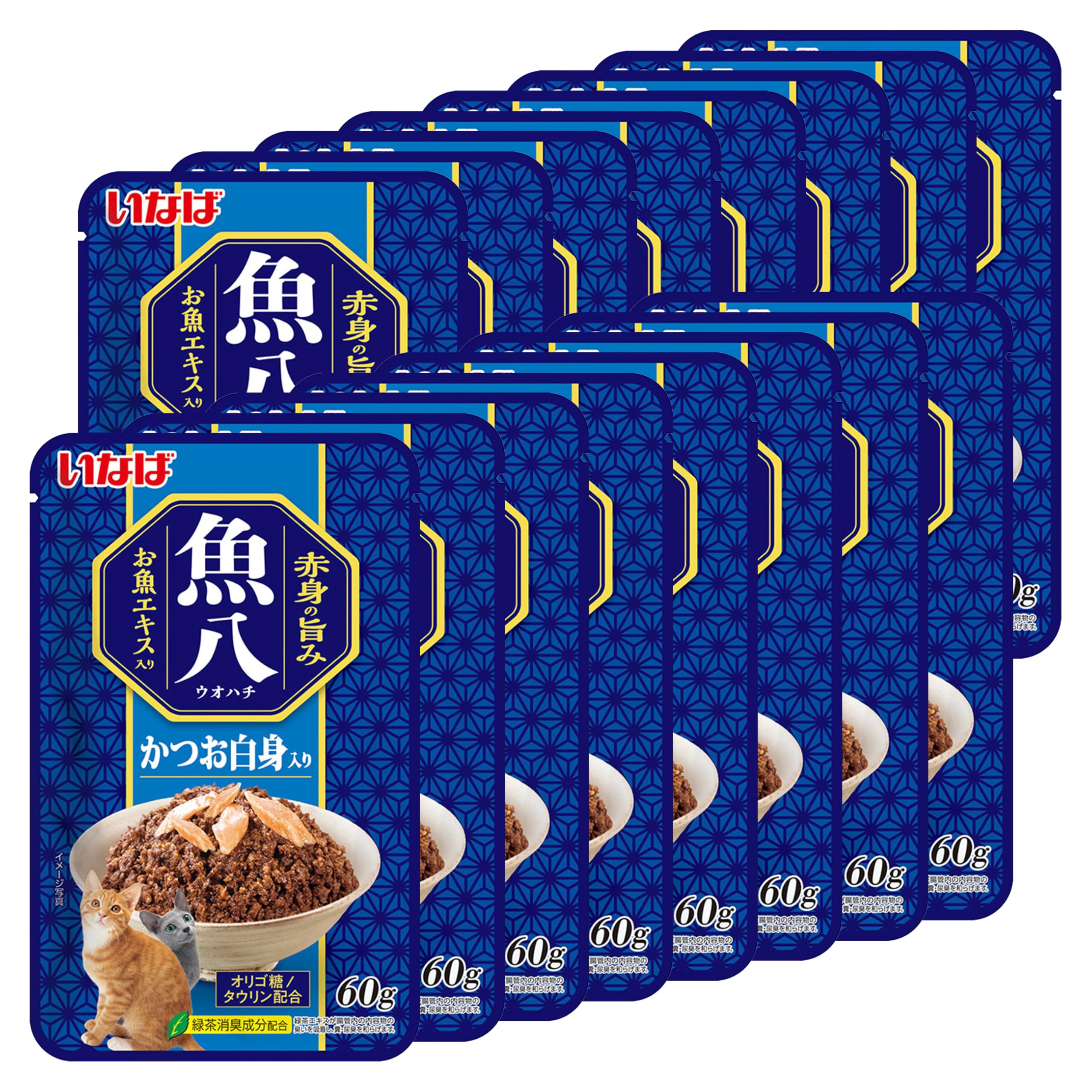Amazon.co.jp: いなば 魚八パウチ かつお白身入り 60g 16個セット
