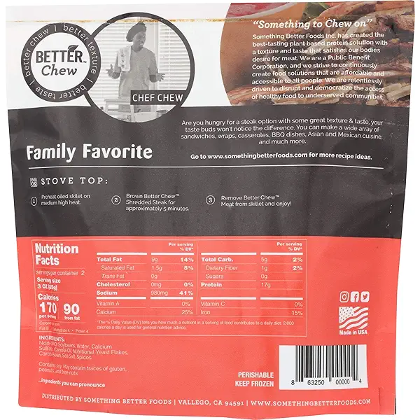 BETTER CHEW Substitute, Philly Shredded Plant Based Steak, 7 OZ 2