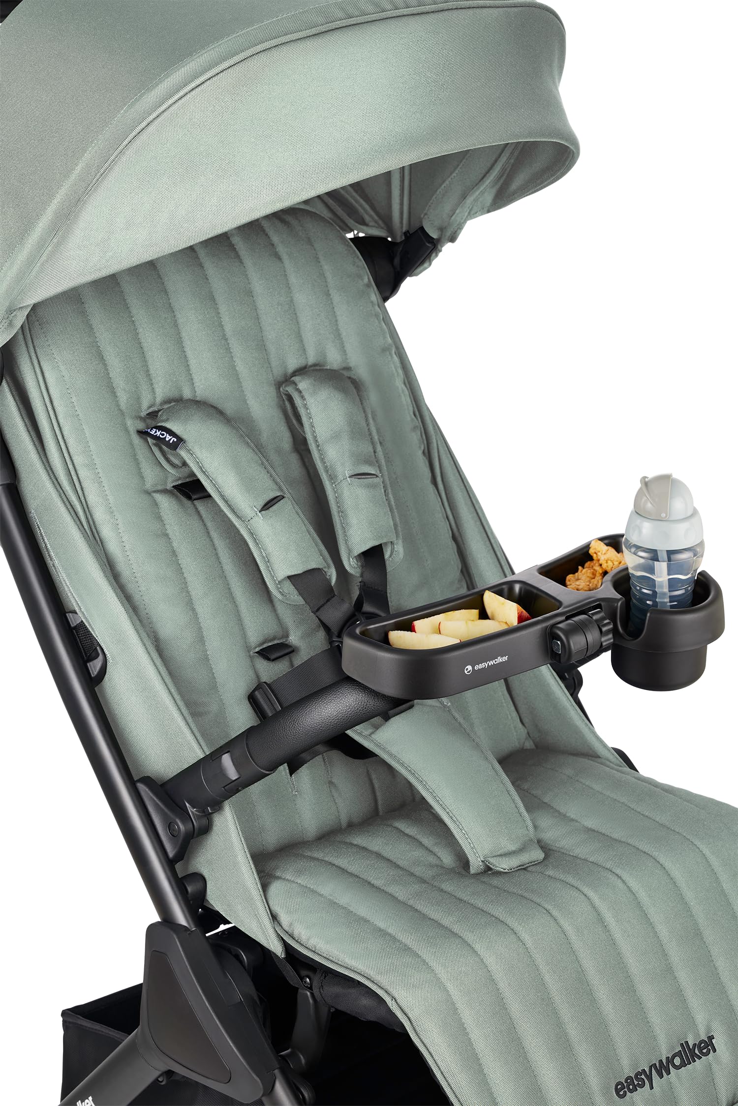 Easywalker Jackey² Buggy 0-22 kg, Reisebuggy, automatisch faltbar (gefaltet 56x44x23 cm), Schiebehöhe verstellbar bis 105 cm, Räder Ø 14 cm – ideal für Stadt & glatte Wege – Agave Grün