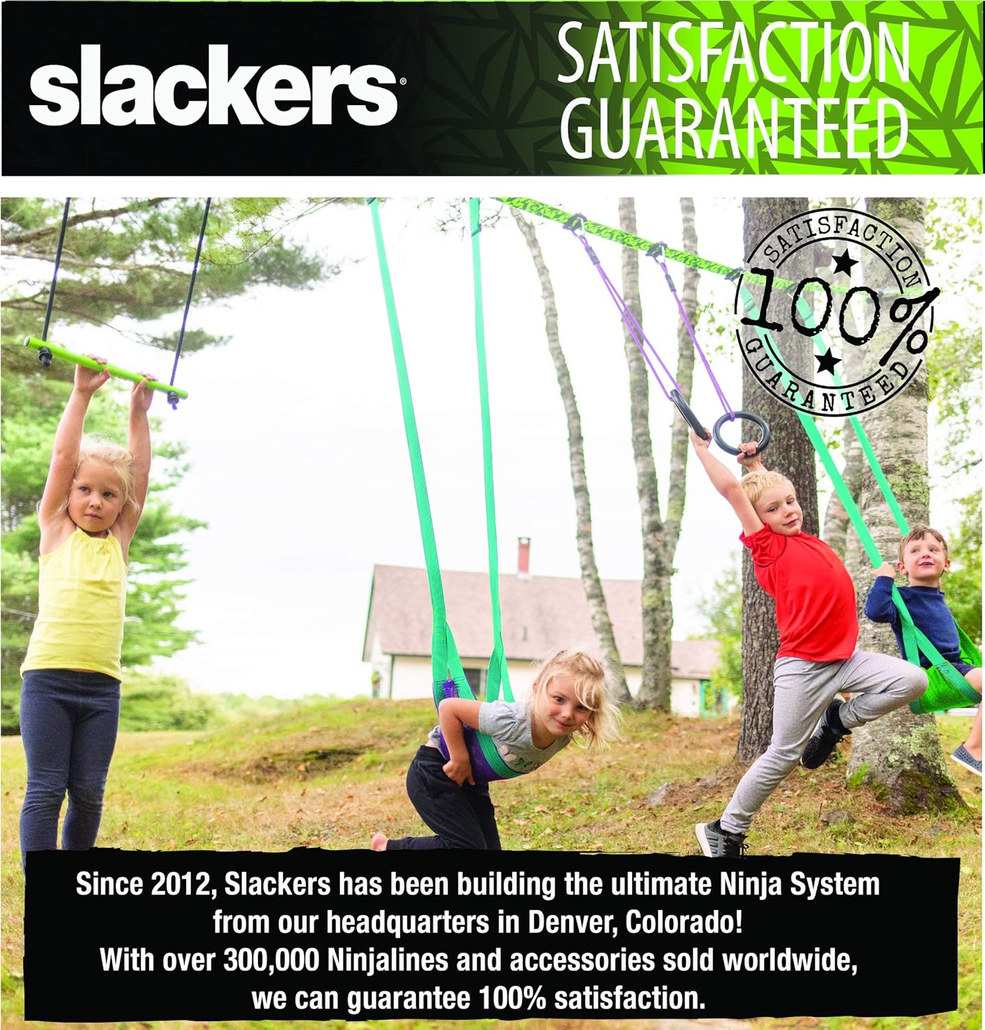 slackers Swing Line - Turn Healthy Trees Into The Perfect Backyard Swingset - slackers Tree Swing Line Kit - Great Tree Swing Addition to Any Yard - Recommended for Ages 3+ : Toys & Games