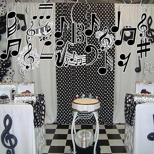 Miniatura 8 de Notas musicales colgantes espirales musicales para fiesta de cumpleaños, decoración de notas musicales, piano, música, fiesta, espiral, recortado,