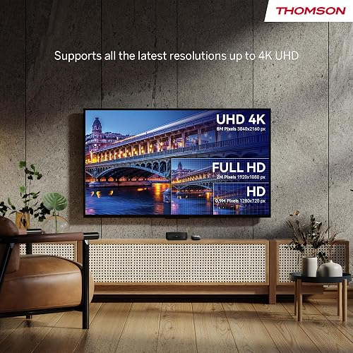 Thomson Streaming Box 270UK Plus, Built-in Speaker for Voice Control, Google TV, Netflix, Disney+, 4K UHD, Streaming via Wi-Fi, Google Cast, 32GB Storage - 2