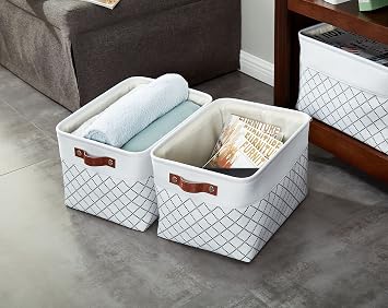 DECOMOMO Storage Bins, Large Fabric Storage Baskets for Shelves 3 Pack