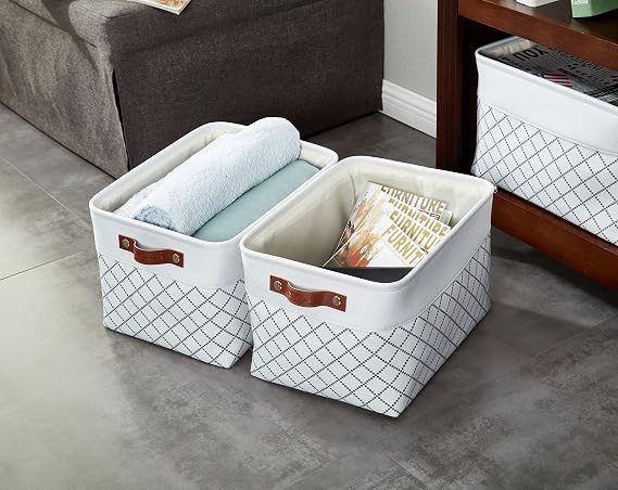 DECOMOMO Storage Bins, Large Fabric Storage Baskets for Shelves 3 Pack