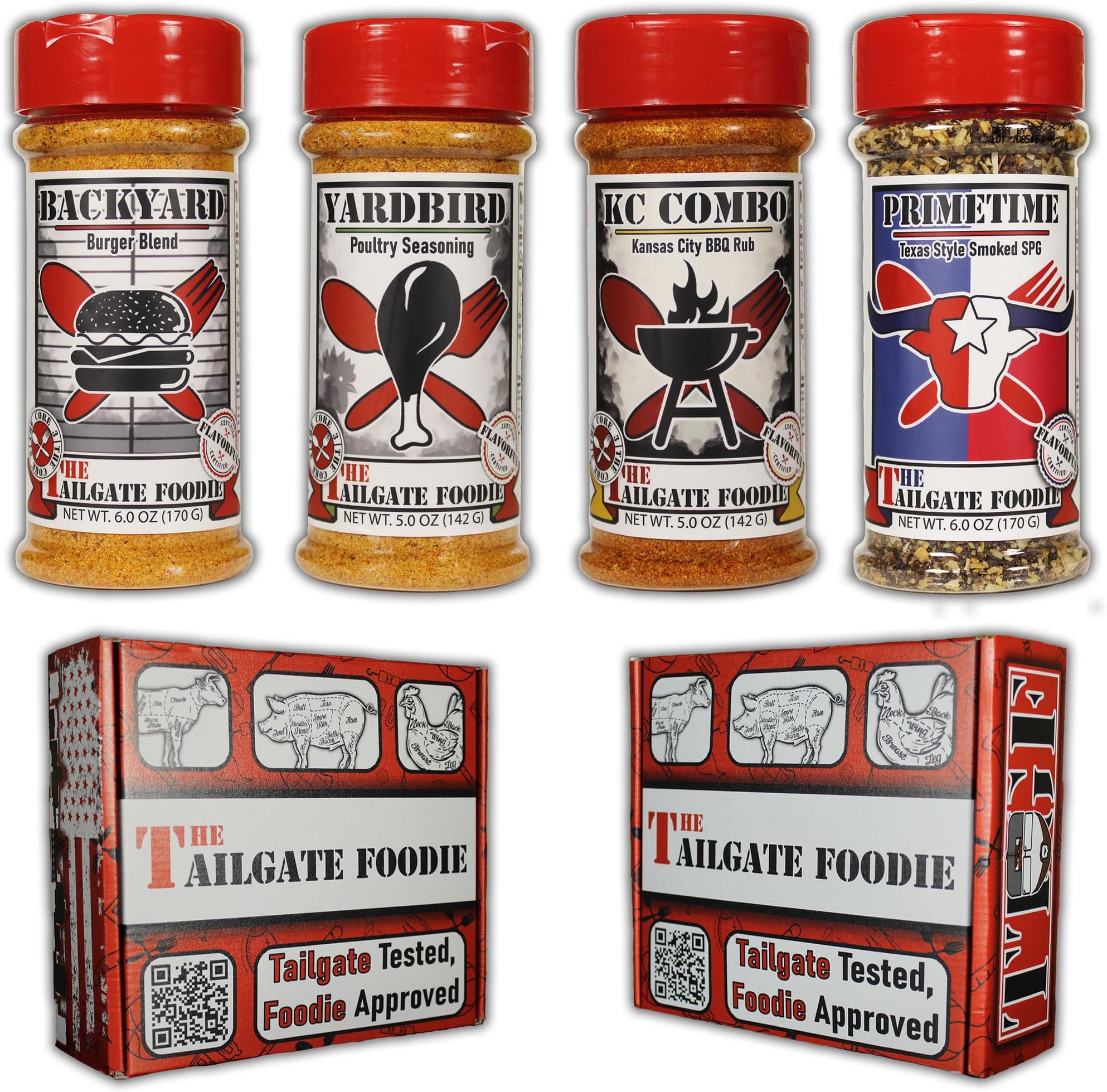 Grilling Classics Seasoning and Rub Kit | 4-Pack Gift Box | Ultimate Cooking Gift Set | All-Purpose Cooking Kit for Smoking, BBQ, and Grilling | Small Business | Made in America | Great for Christmas Gifting