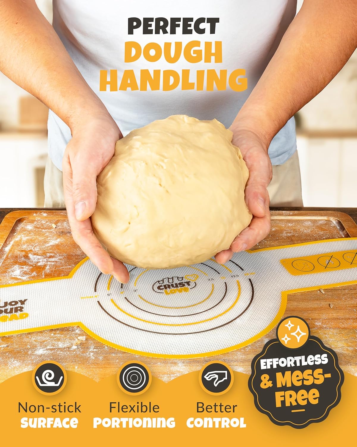 CRUSTLOVE 2 PCS Bread Sling Dutch Oven Silicone, Non-Stick Sourdough Sling & Baking Mat, Reusable & Easy to Clean – Heat Resistant to 480°F – Silicone Sourdough Sling for Artisan Bread Baking Supplies - Image 5