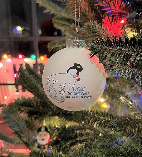 Miniatura 5 de Tree Buddees Divertido muñeco de nieve pedos - cómo se hacen realmente los copos de nieve! Adorno de bombilla de vidrio