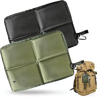 Set de 2 Esterilla Plegable para Exterior Cojin Plegable Exteriores en Tejido Oxford Reforzado Asiento de Esterilla Camping Portátil 88g con Mosquetón y Hebilla para Camping Picnics Pesca
