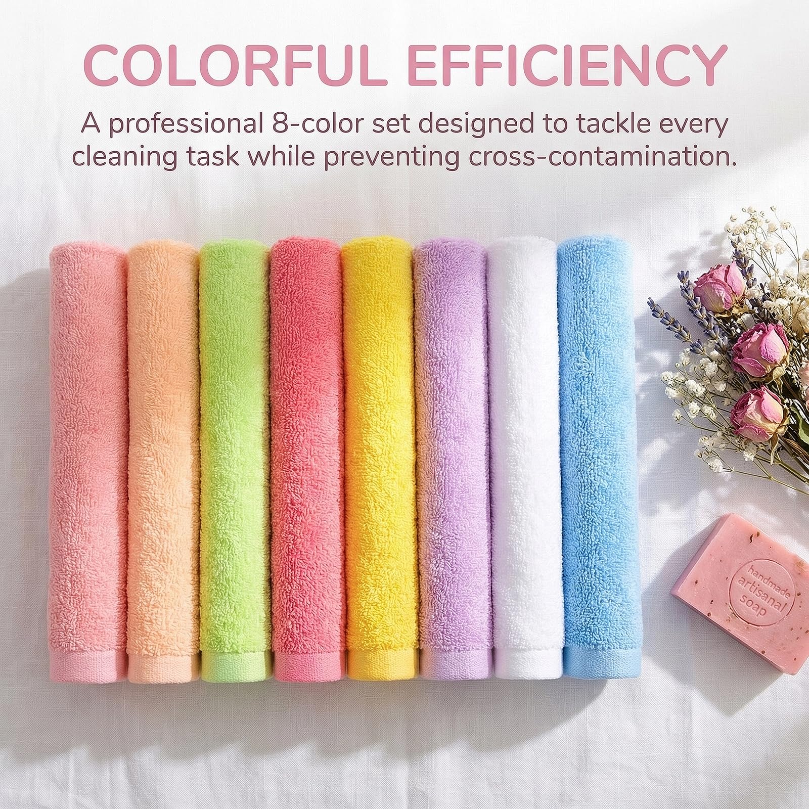 Admygo 8PCS Bamboo Charcoal Fiber Face Cloths, Plain Weave Reusable Facial Cleansing Towels Soft Skin‑Friendly Cleansing Cloth Set for Daily Face Washing Makeup Removal and Home Use - 4