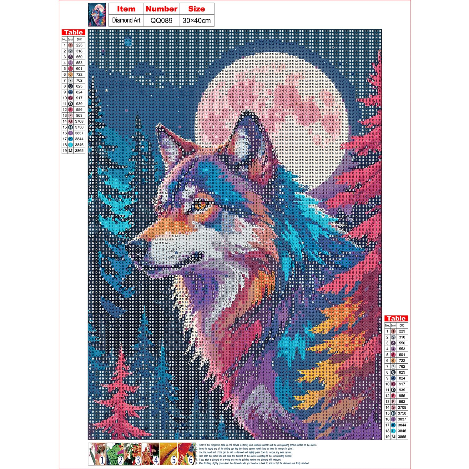 QQYRHN 5D DIY Loup Blanc Kits De Peinture Diamant, Complète Loup