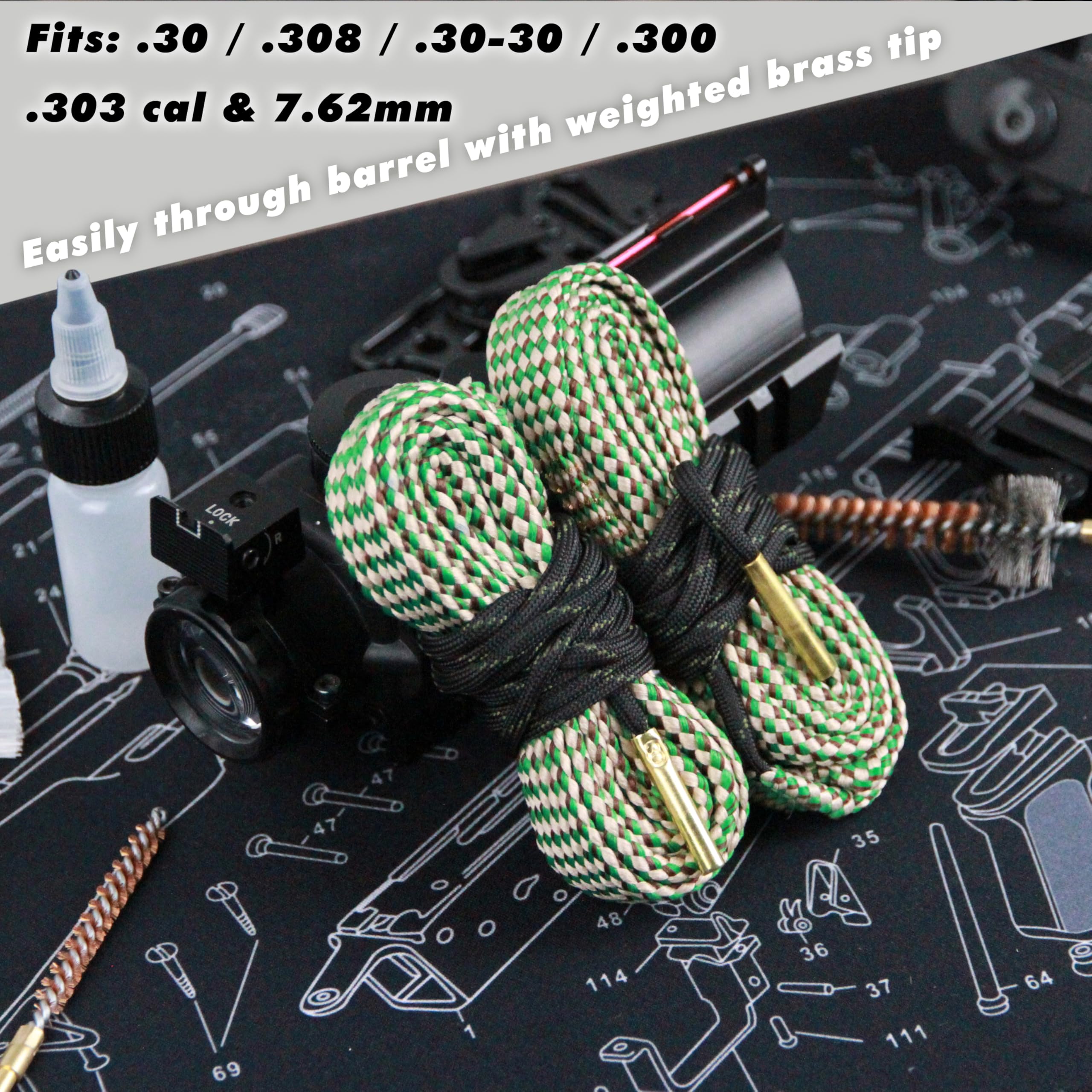 Snake Rifle Rope Cleaner Snapklik.com : Gun Snakes, 2 Pcs Rifle Cleaning Rope Gun Cleaner Brush ...