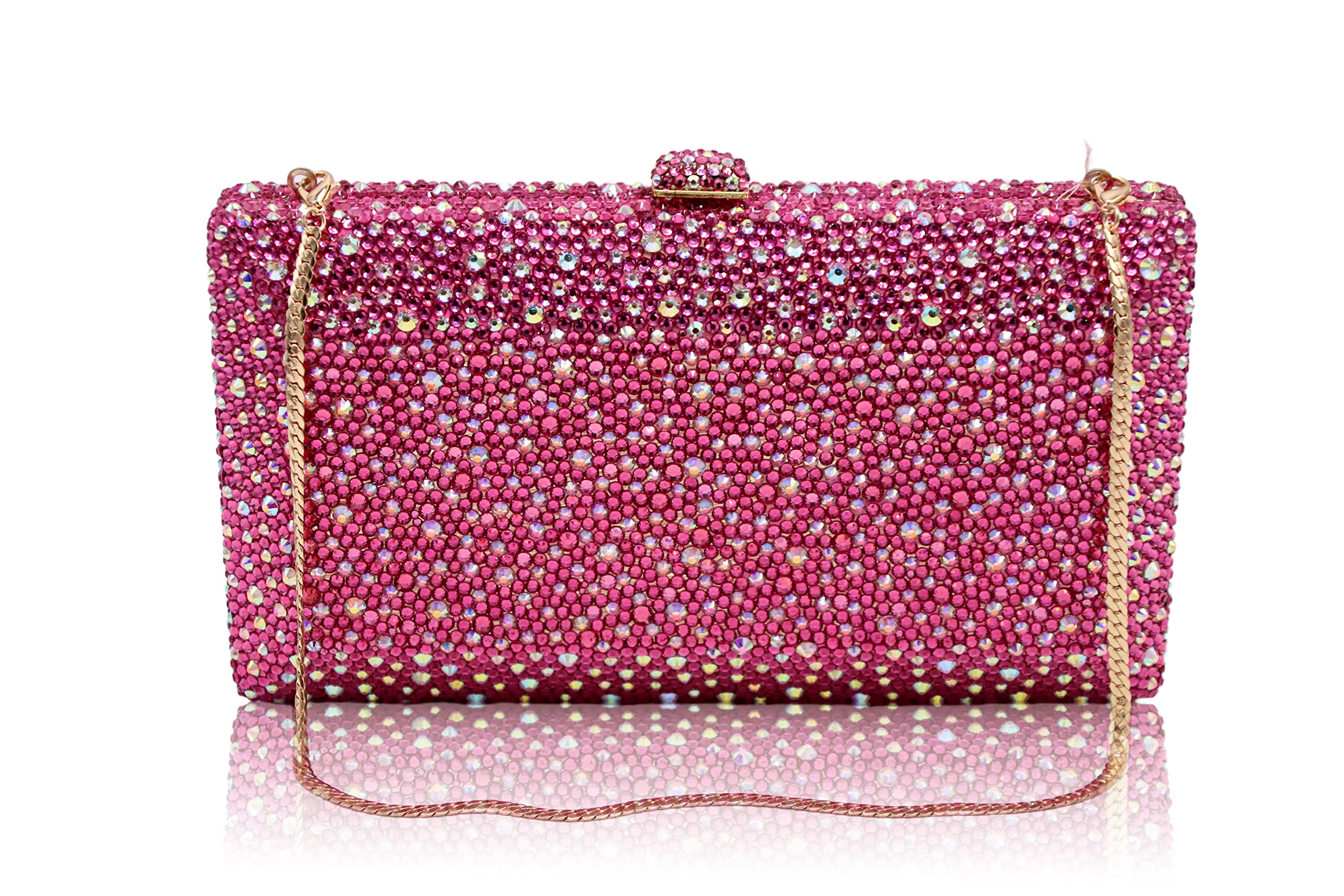 Luxury Crystal Evening Bag for Women Wedding Rhinestone Cocktail Party Clutch Purses AB Stone Prom Metal Box Handbag