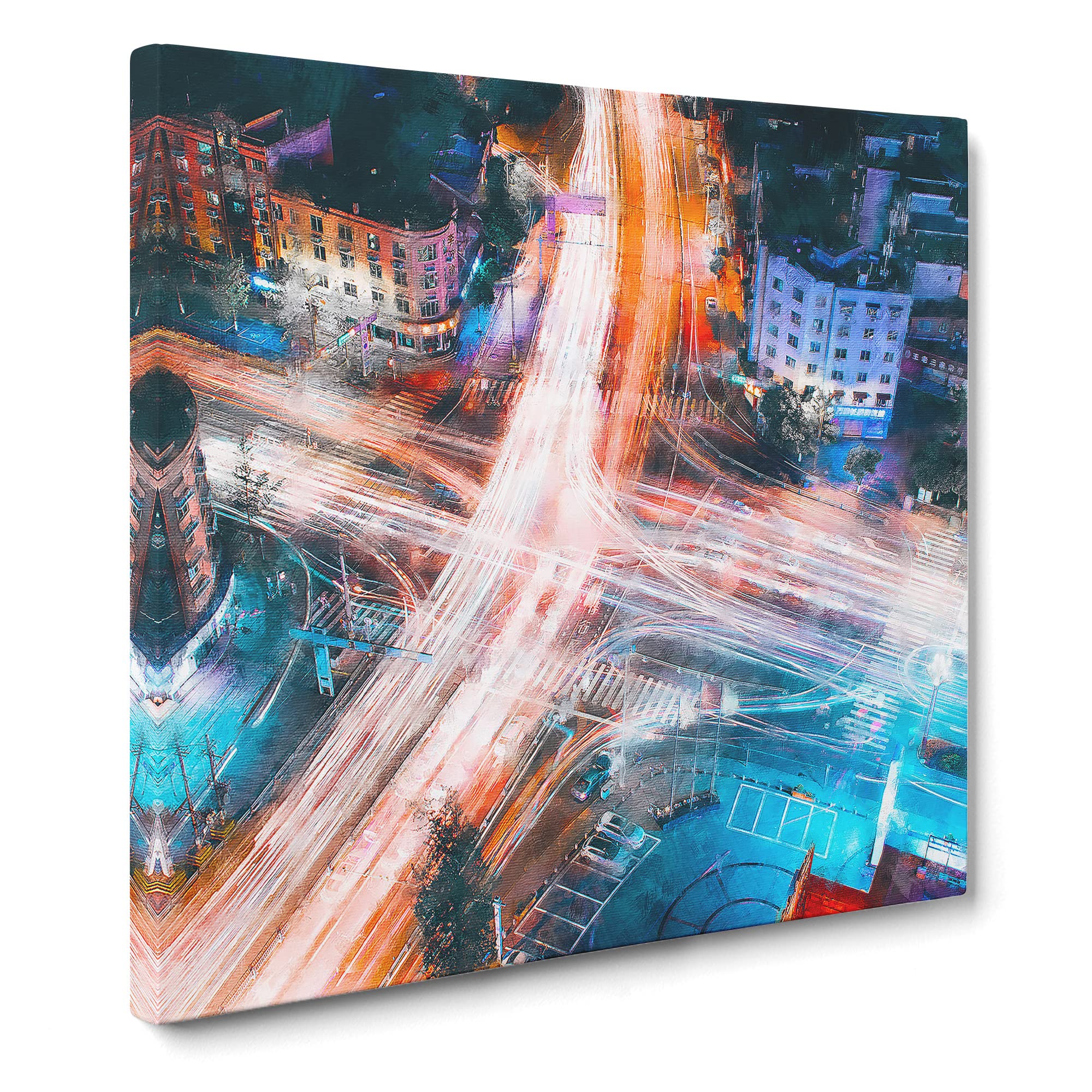 Urban City Lights Canvas Print, Mixed, 35L x 35W cm