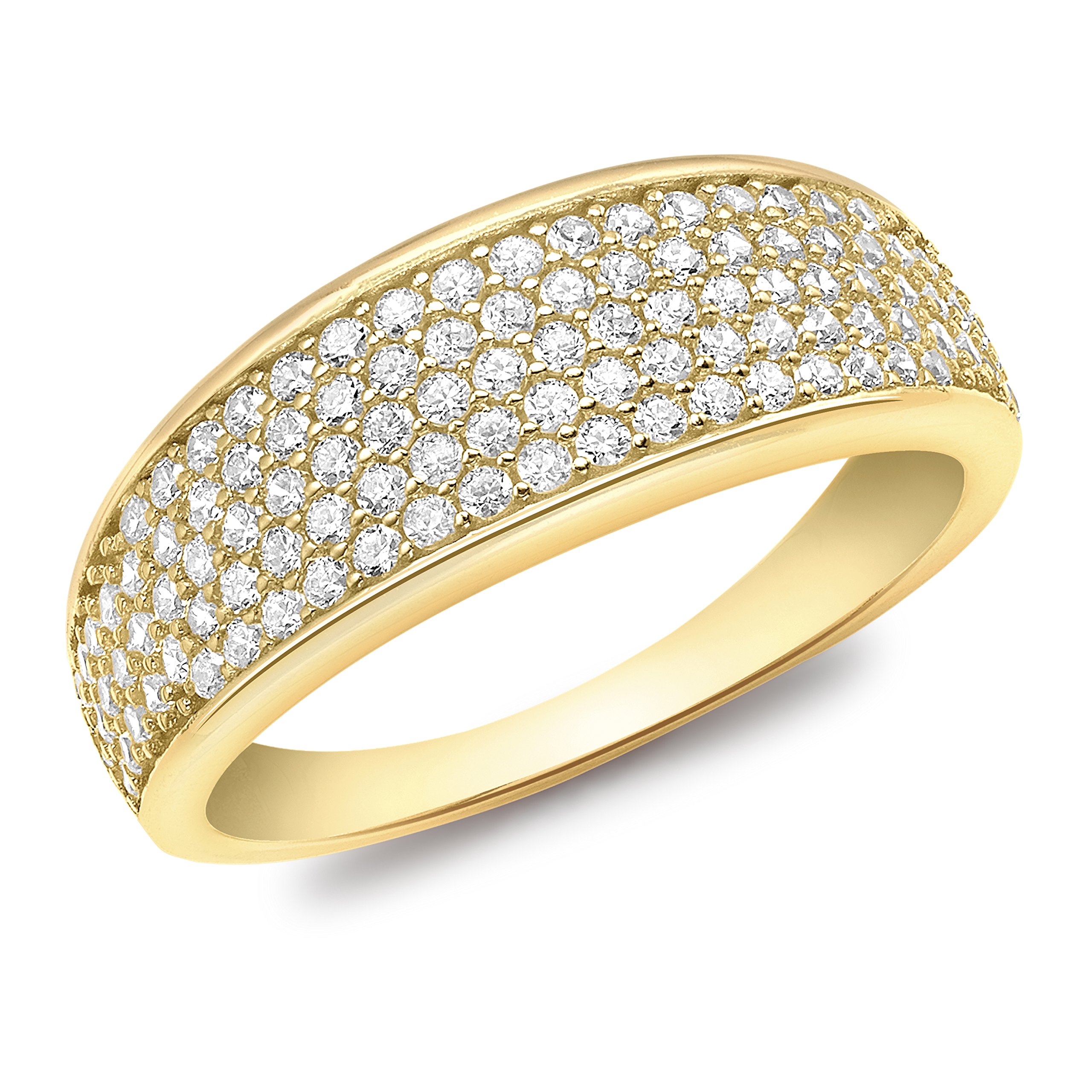 Carissima GoldCubic Zirconia Pave Set Tapered Ring