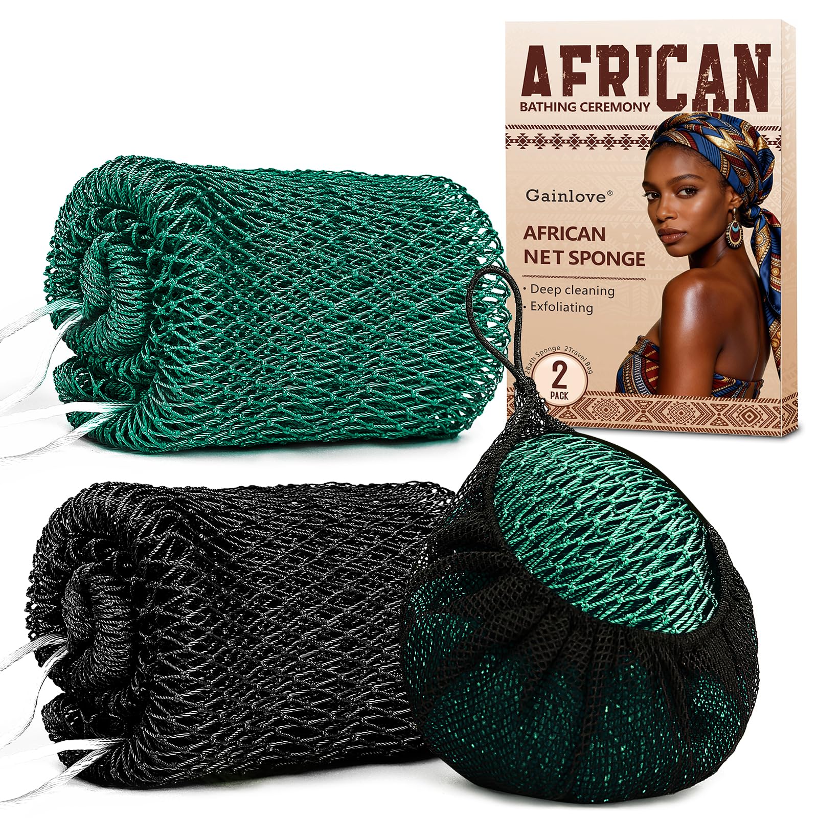 African Net Sponge - Exfoliating Body Scrubber -12 African Net Sponge - Exfoliating Body Scrubber -12