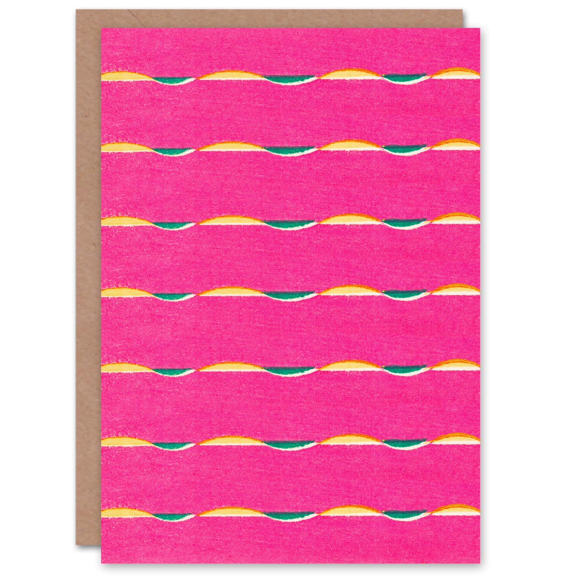 Artery8 Greeting Card Japanese Art Textile Pattern Pink