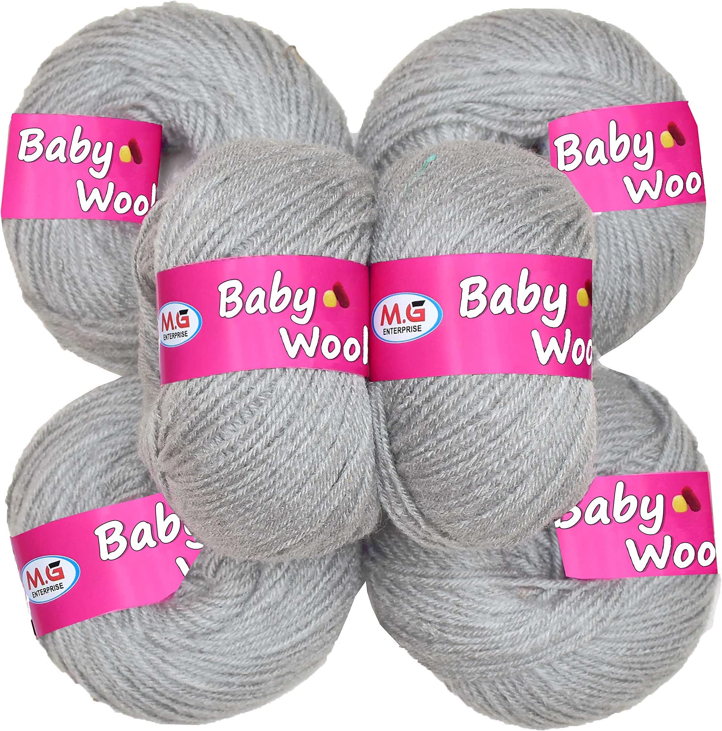 100% Acrylic Wool Steel Grey (14 pc) Baby Soft 4 ply Wool Ball Hand Knitting Wool/Art Craft Soft Crochet Hook Yarn, Needle Knitting Yarn Thread Dye Q X Y ZZ